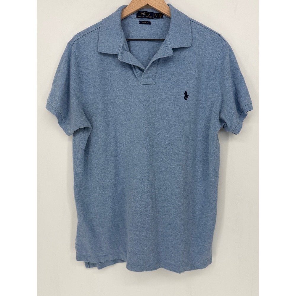 Polo Ralph Lauren Polo Shirt Mens XL Blue Custom Fit Cotton Golf Active Preppy